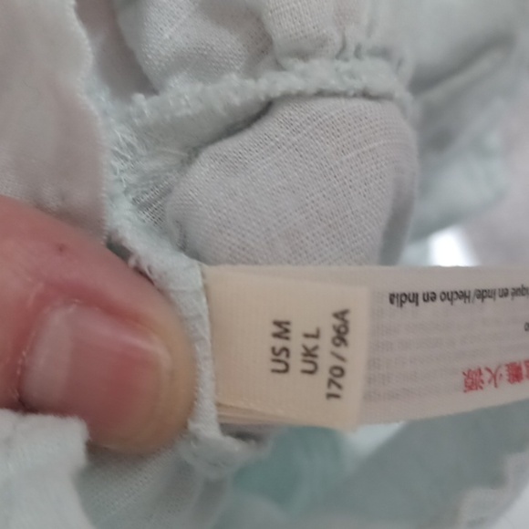 Free People oversized Sadie Tunic Mint Green Smocked Mini Dress sz M - Picture 4 of 5